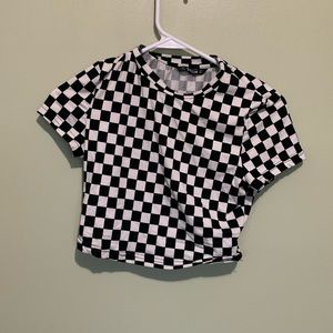 checkered crop top